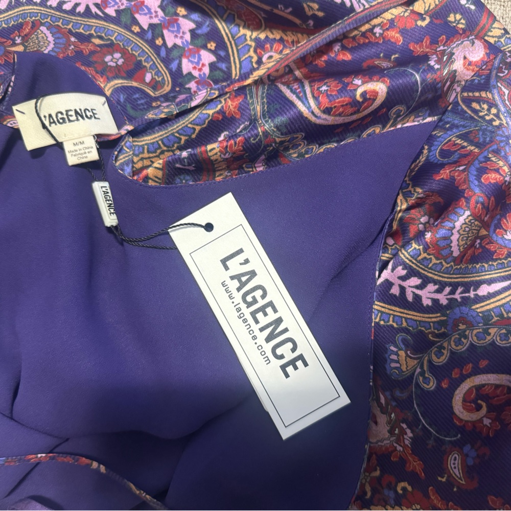 L'Agence Silk Paisley Print Tank Top. - Picture 4 of 5